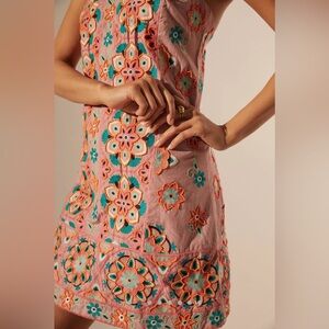 Anthropologie Embroidered and Appliquéd Shift Dress